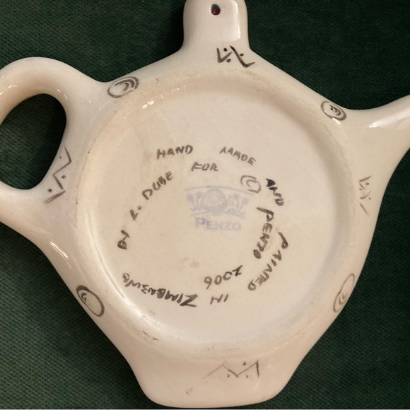 African hand painted animal tea bag rest - Picture 2 of 4